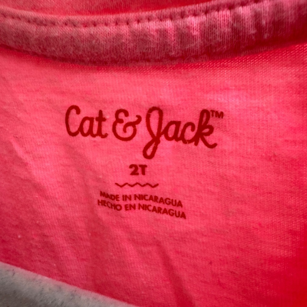 Cat & Jack 2T Girls Pink Short Sleeve Tee Shirt Blouse Radiate Positive Energy - Picture 6 of 7